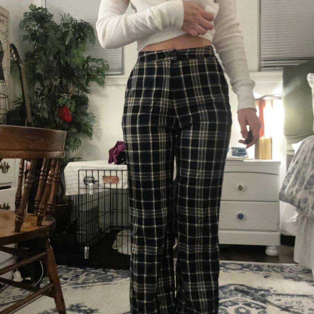 John Galt Brandy Melville Blue Plaid Pants